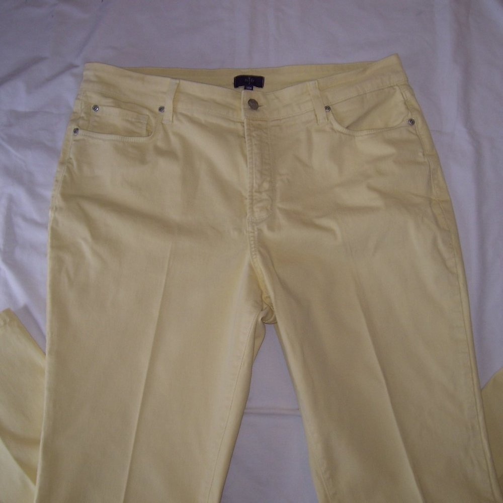 NYDJ Yellow Skinny Jeans Cotton Blend Size 14W